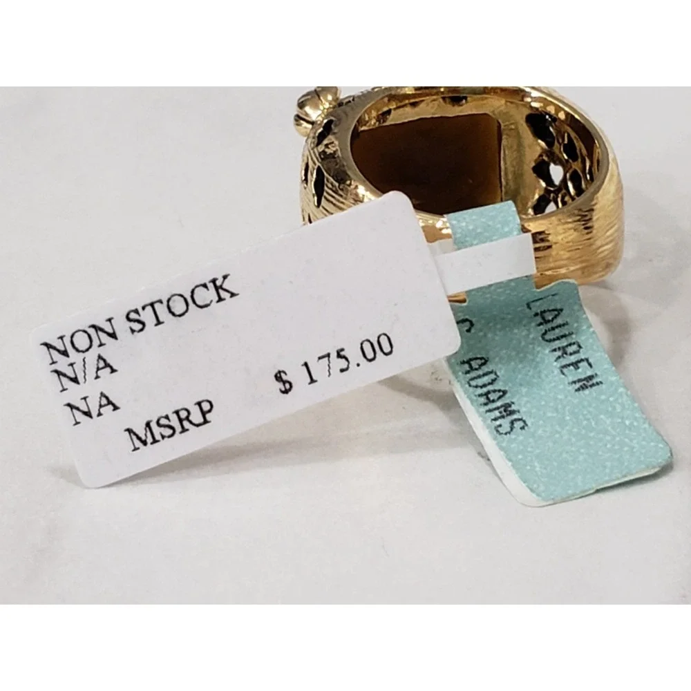 Leopard Jaguar Cocktail AMBER Ring Panther Cocktail Men Women Mob Boss Wife Gold